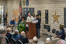 American Legion presenting donation check during dedication.