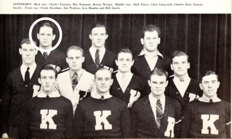 Charles Fairman (circled) with other K-State letterman (1941 Royal Purple).