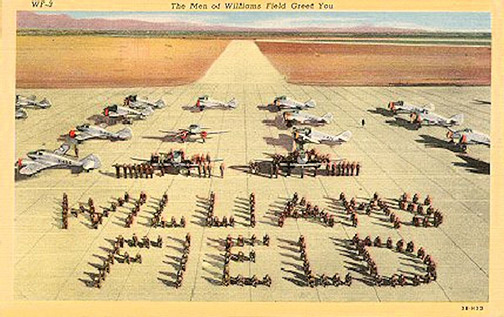 A postcard from Williams Air Force Base near Chandler, Arizona.