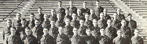 One of many ROTC platoons that trained at Kansas State from 1935 to 1945. Many of these cadets would come back to Manhattan, KS after the war to finish school, and for some, to call it home.