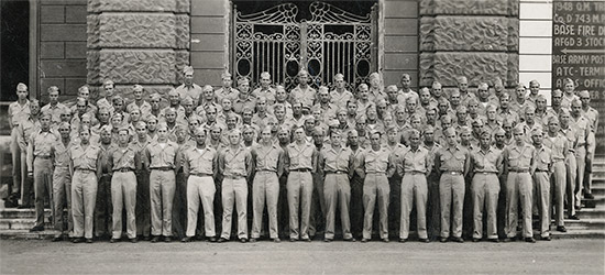 Cpl. Patnode (front row 6th from right) and the rest of the 20th Depot Repair Squadron.